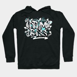 DRUM AND BASS  - Grafitti Steez (Blue/White) Hoodie